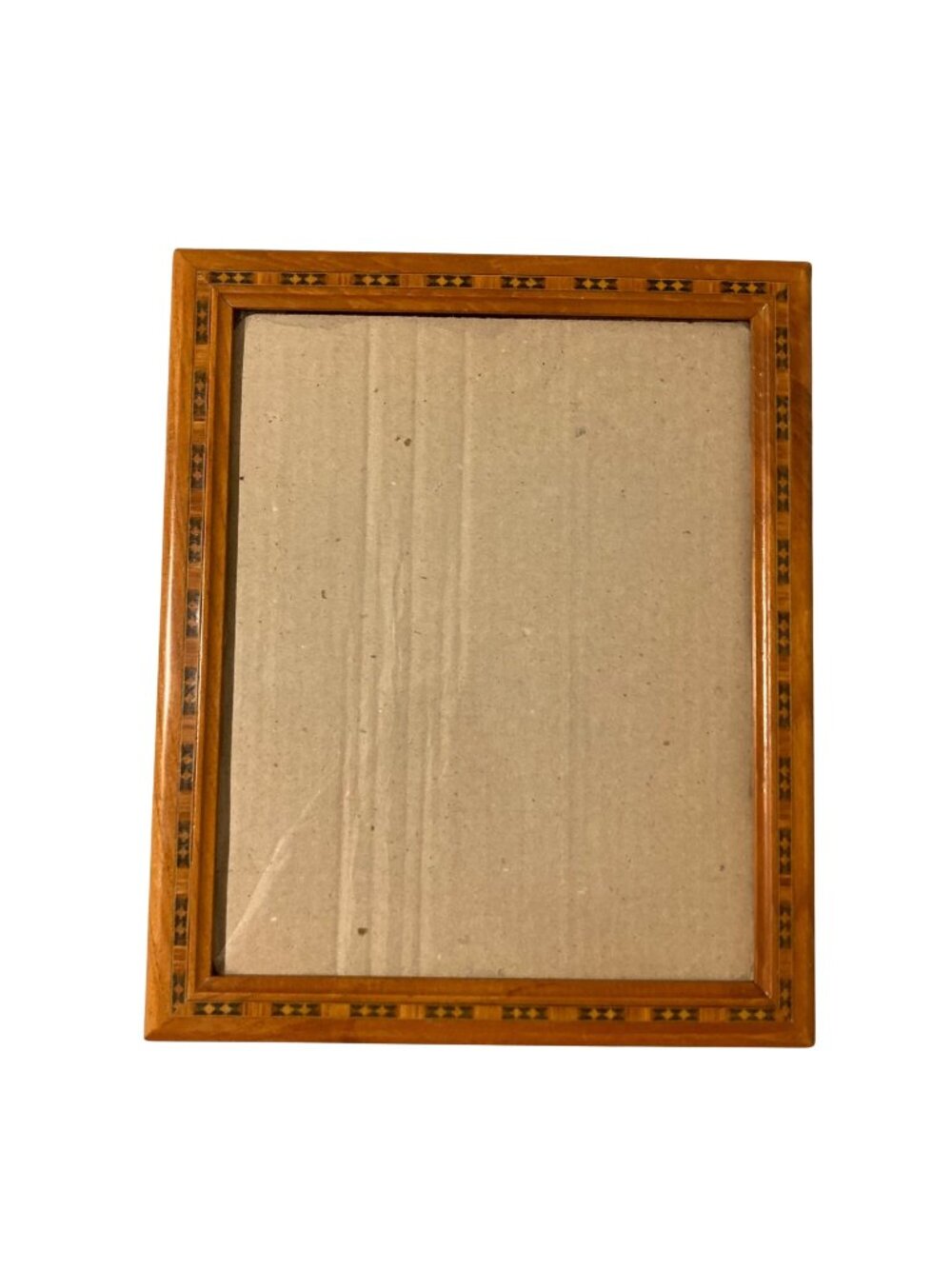 Vintage Wooden Picture Frame With Intricate Inlay Design Made In Thailand